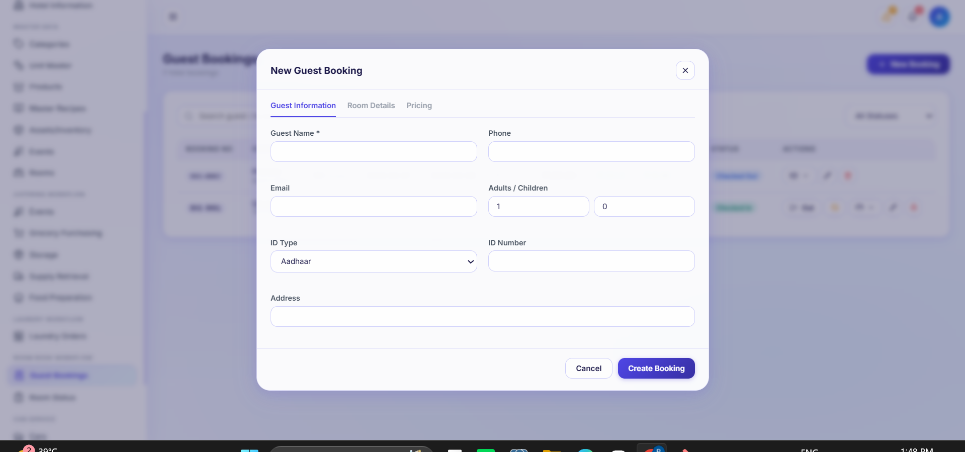 Guest Booking